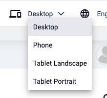 Screenshot example of the Preview Device dropdown menu as it appears on the Demo Site.