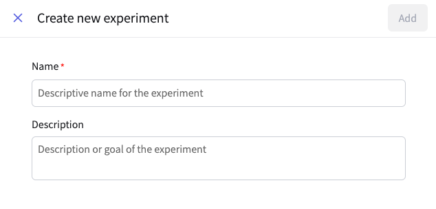 Create new experiment.