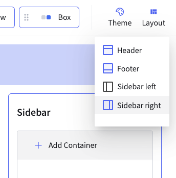 View of the Layout button.