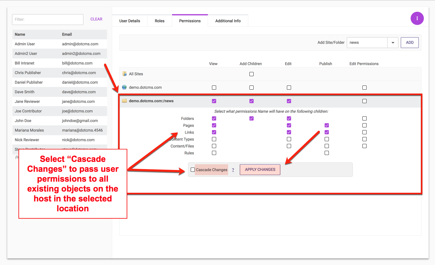 Permission on Specific Host and Directory