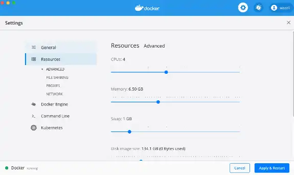 Docker Desktop Resources