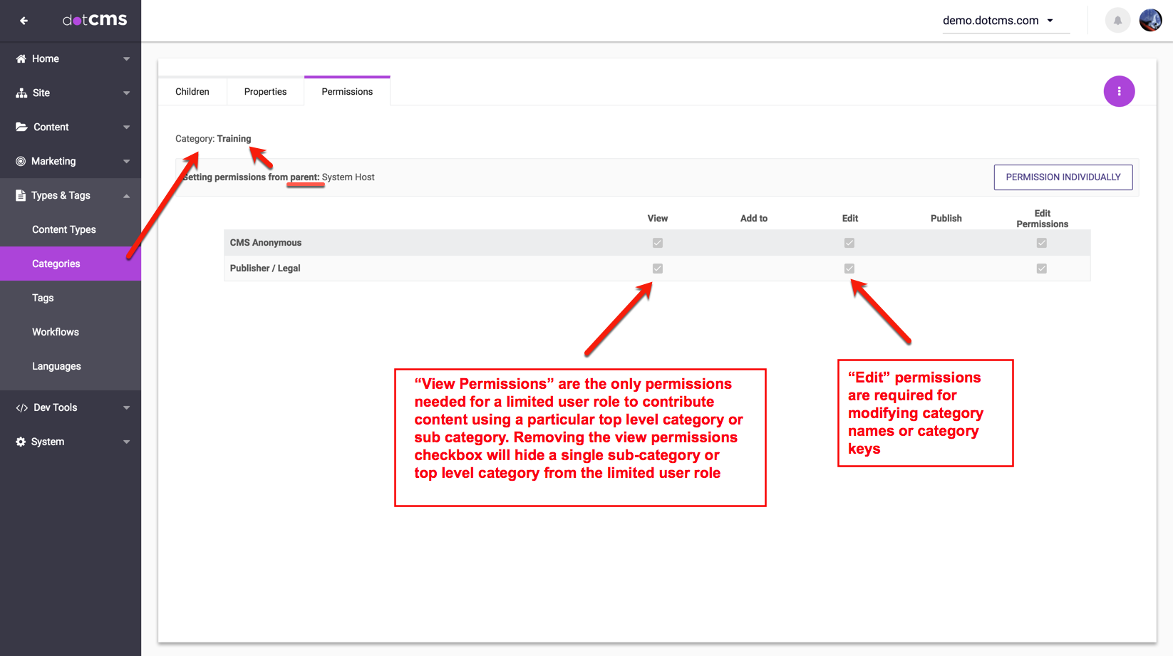 Edit Existing Parent Categories or Subcategories