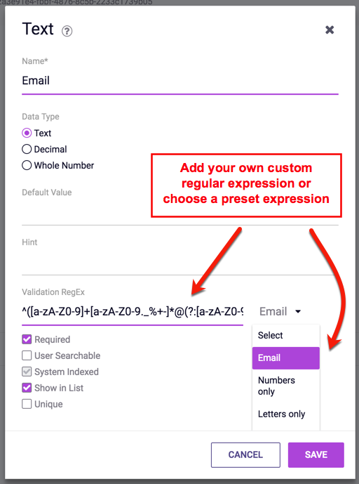 Validation Expression